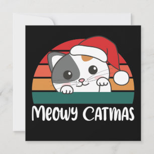Convites Feliz Gatnatal Piada Divertida de Gato Natal