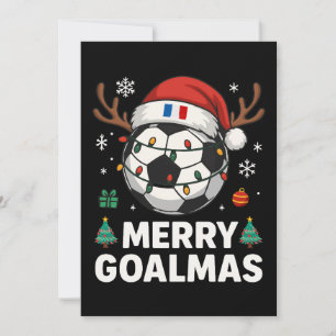 Convites Feliz Goalmas França - Futebol Natal Divertido