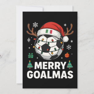 Convites Feliz Goalmas Itália - Futebol Natal Divertido