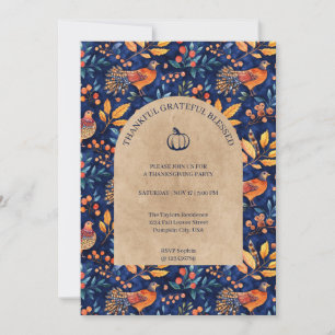 Convites Feliz Grateful Bendito Festa de Ação de Graças