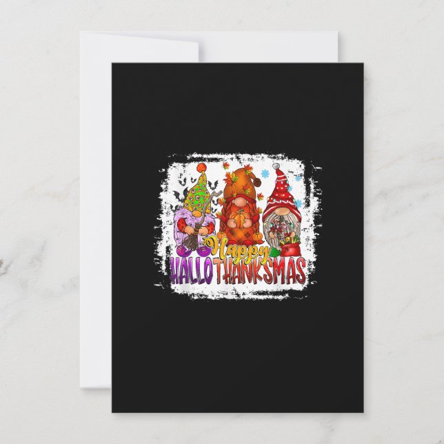 Convites Feliz HalloObrigadoMas Gnome Halloween Than (Frente)