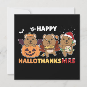 Convites Feliz Hallothanksmas Quokkas Natal Quokka Invi