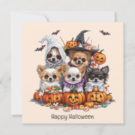 Convites Feliz Halloween Chihuahua Dogs