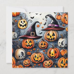 Convites Feliz Halloween design assustador de guloseimas ou