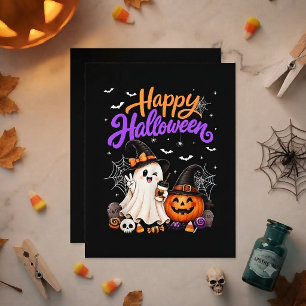 Convites Feliz Halloween Fantasma Fofo Abóbora Assustador
