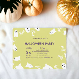Convites Feliz Halloween Fantasmas bonitos, festa verde rox