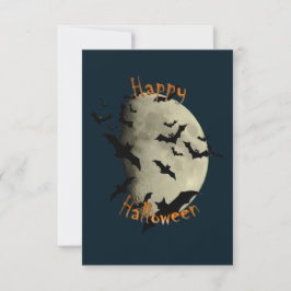 Convites Feliz Halloween Morcegos e Lua Assombrada