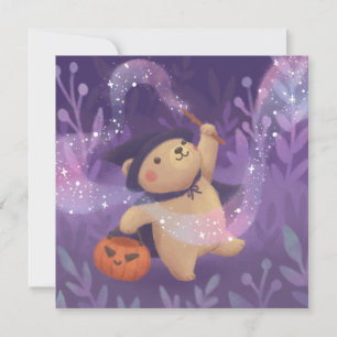 Convites Feliz Halloween: Teddy a Bruxa