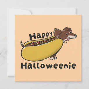 Convites Feliz Halloweenie Cachorro-quente Dachshund