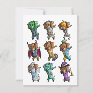 Convites Feliz Halloweenie Dachshund Mummy Doxie Dog Hallow