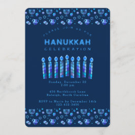 Convites Feliz Hanukkah Belo Feriado Judeu