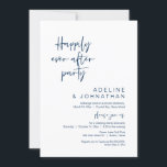 Convites Feliz Janto de Casamento de Festa, Marinho Azul<br><div class="desc">Elegantemente anuncie sua alegria para sempre com nossa carta de convite para celebração de elopementos de casamento, "Feliz Sempre Depois da Festa". Personalizado para casais continuando sua história de amor, este convite atinge um equilíbrio perfeito de sofisticação e charme, estabelecendo a cena de um evento inesquecível. Com um design de...</div>