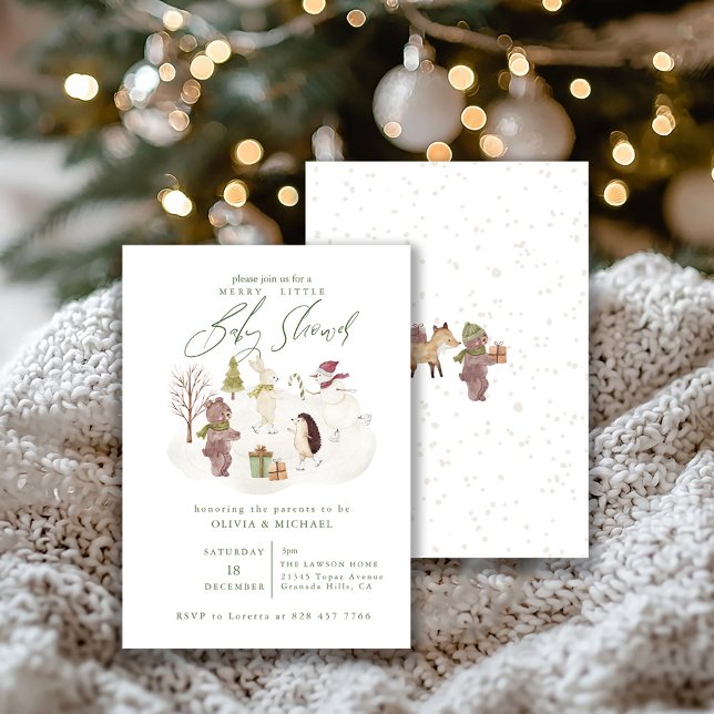 Convites Feliz Maravilha Chá de fraldas de Natal (Criador carregado)