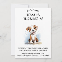 Convites Feliz Mínimo Pitbull Touro Terrier Cão