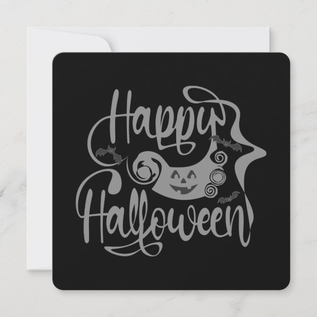 Convites Feliz morcego de Halloween jack ou lanterna (Frente)