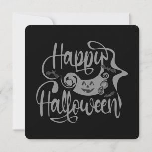 Convites Feliz morcego de Halloween jack ou lanterna