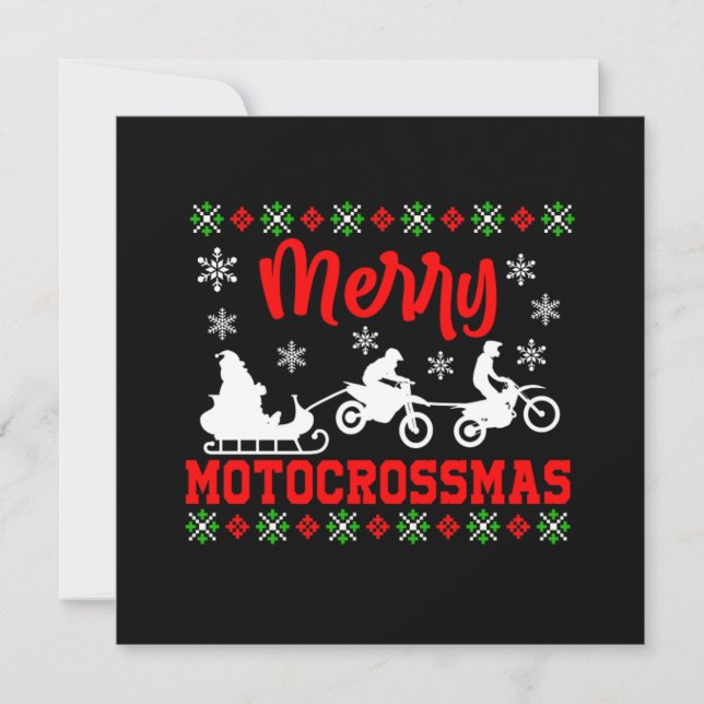 Convites Feliz Motocross Natal Motoqueiro Papai Noel Feio N (Frente)