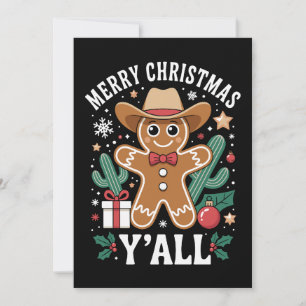 Convites Feliz Natal a todos Vaqueiro Biscoito de Gengibre