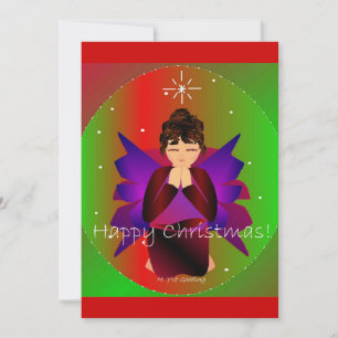 Convites Feliz Natal, Angel Baby Girl.