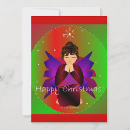 Convites Feliz Natal Angel Girl Praia