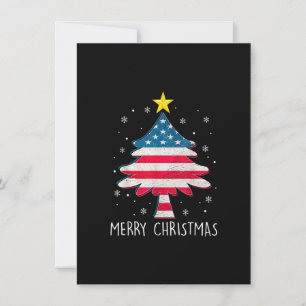 Convites Feliz Natal Árvore Americana Bandeira Funny EUA Fl