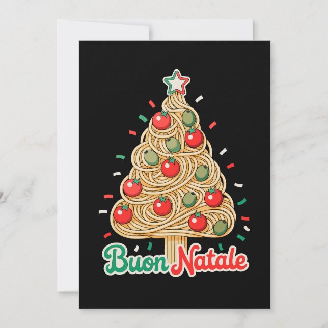 Convites Feliz Natal Árvore de Natal de Massa Italiana (Frente)
