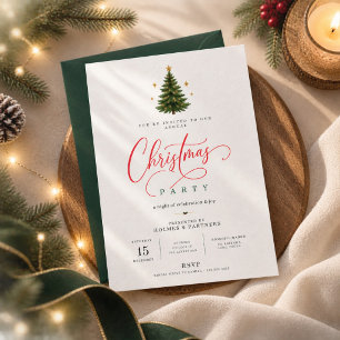 Convites Feliz Natal Árvore de Natal Vermelha Festa de Sc