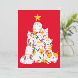 Convites Feliz Natal Árvore Feliz Feliz Natal Gatos