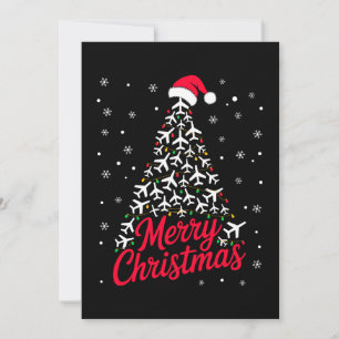 Convites Feliz Natal Avião Árvore Chapéu do Papai Noel Floc