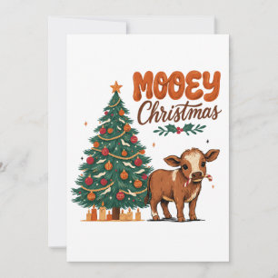 Convites Feliz Natal Bebê Vaca Moo Segurando Cana de Açúcar