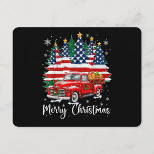 Convites Feliz Natal Caminhão Vermelho Antigo Bandeira dos