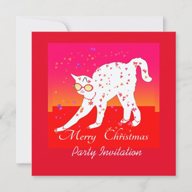 Convites Feliz Natal Cat (Frente)