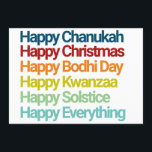 Convites Feliz Natal Chanukah Tudo<br><div class="desc">Diga feriados felizes e feliz tudo a todos neste cartão de feriado inclusivo,  moderno e mínimo,  com Chanukah,  Natal,  Kwanzaa,  Solstice,  Bodhi Day e New Year. Não deixe ninguém de fora este ano e espalhe alegria e amor para toda a sua família e amigos.</div>