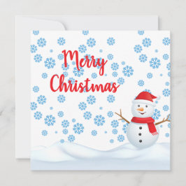 Convites Feliz Natal com Flocos de Neve, Snowman com Scarf