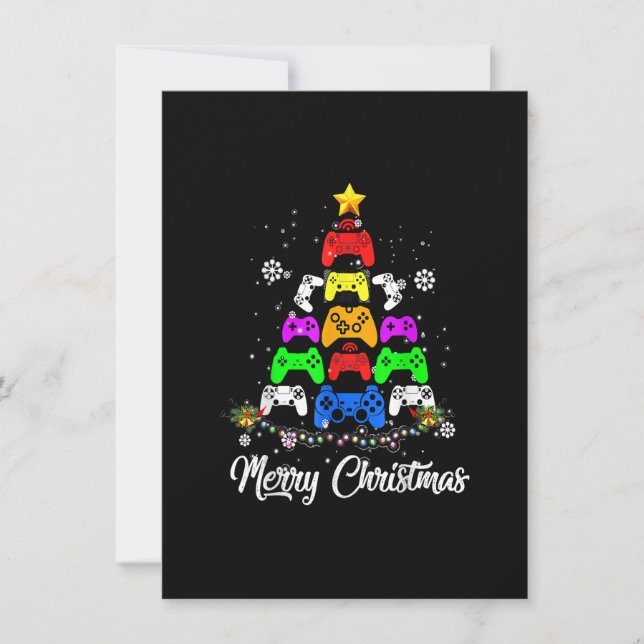 Convites Feliz Natal, Controlador de Árvore, Criança Adulta (Frente)