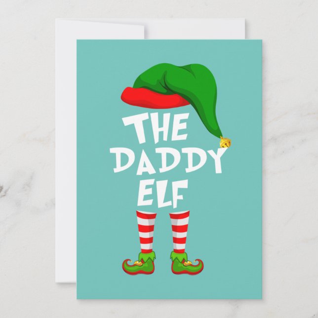 Convites Feliz Natal Da Família, O Pai Elf (Frente)