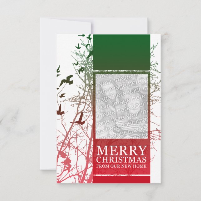 Convites Feliz Natal da nossa nova casa (silhuscreen) (Frente)