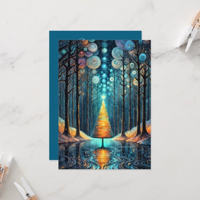 Convites Feliz Natal do Nome da Família personalizado (Frente/Verso In Situ)