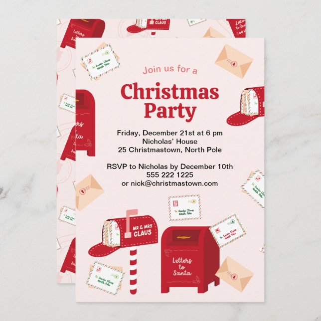 Convites Feliz Natal do Polo Norte (Frente/Verso)