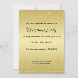 Convites Feliz Natal, Dourada e brilhante árvore de Natal