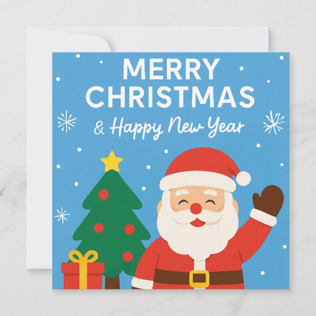 Convites Feliz Natal e Ano Novo - Papai Noel (Frente)