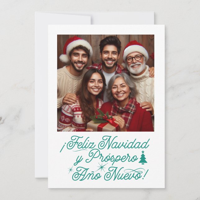 Convites Feliz Natal e Próspero Ano Novo com Foto (Frente)