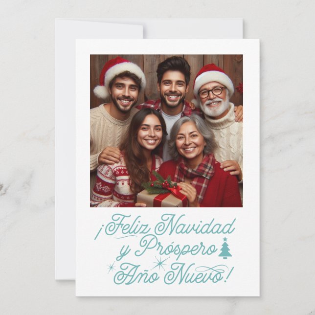 Convites Feliz Natal e Próspero Ano Novo com Foto (Frente)