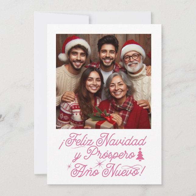 Convites Feliz Natal e Próspero Ano Novo com Foto (Frente)
