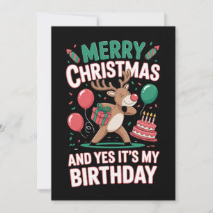 Convites Feliz Natal E Sim É Meu Aniversário Rena