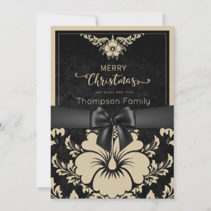 Convites Feliz Natal e um feliz ano novo em roteiro bege