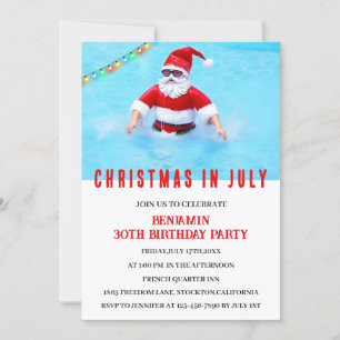 Convites Feliz Natal Em Julho Festa De Piscina De Aniversár