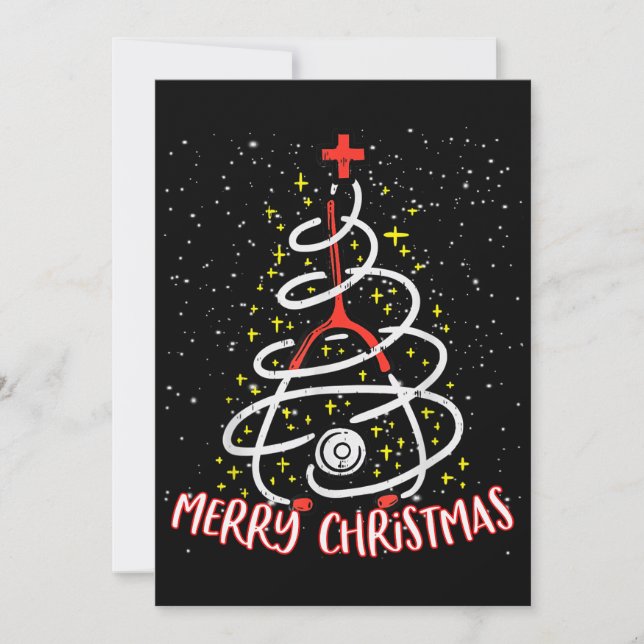 Convites Feliz Natal Enfermeira Enfermeira de UTI Pediátric (Frente)