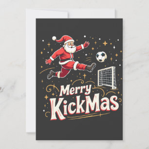 Convites Feliz Natal Engraçado Amante de Futebol Santa Clau