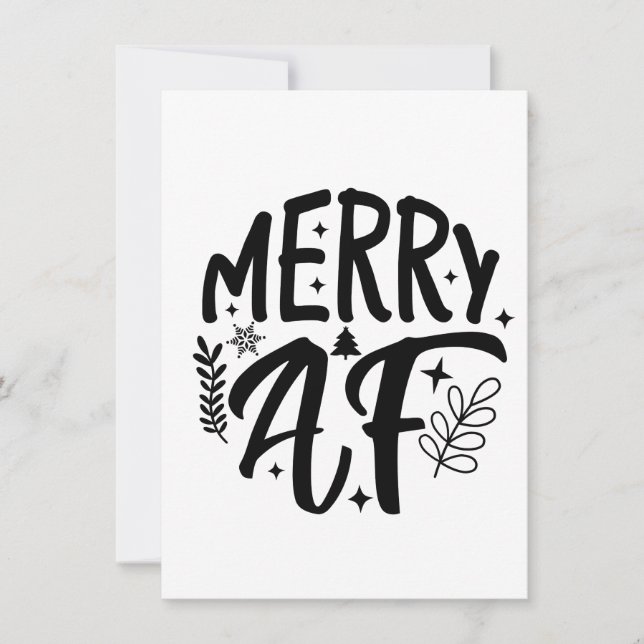 Convites Feliz Natal Engraçado Floco de Neve Natal  (Frente)